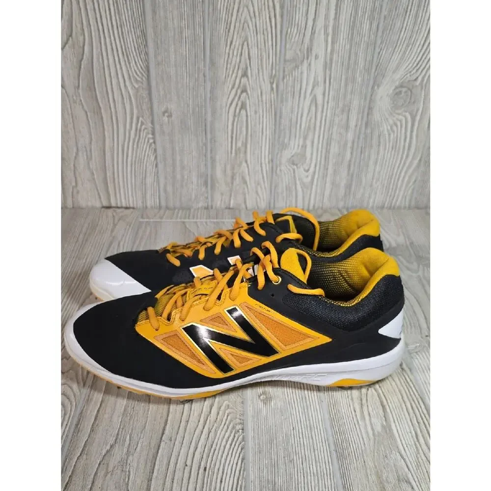 New Balance L4040BY3 Black and Yellow Baseball Cleats Mens Size 16